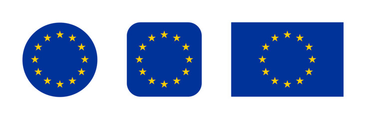 European union flag icon set