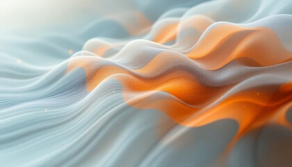Obraz premium Abstract Orange and Grey Waves: A Digital Textile Design