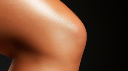 Naklejka premium Close-up of a woman rubbing her knee, emphasizing osteoarthritis management.