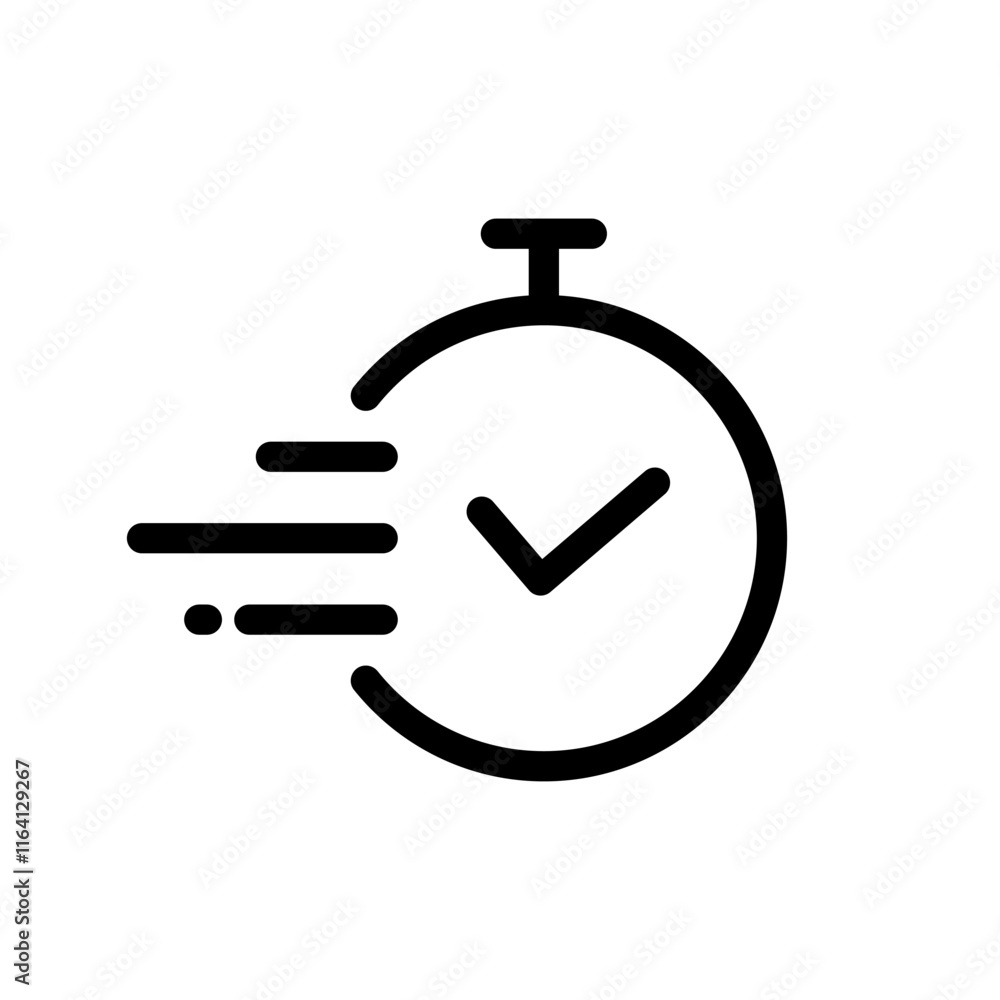 Poster time icon design. quick time icon. speed time vector icon. task time icon in modern outline style.