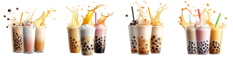 Fototapete Rund A row of drinks with straws in them © TCC Sport