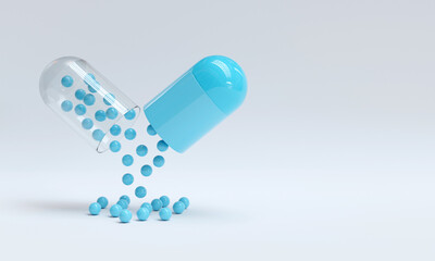 3D Rendering of health care concept with copy space. High Quality illustration.