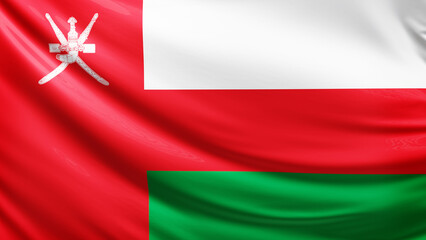 Oman flag picture, close-up shot of symbol of oman nation, middle east,  animated flag background photo, 3D photo of a flag, national symbol of the people, patriotism, full screen