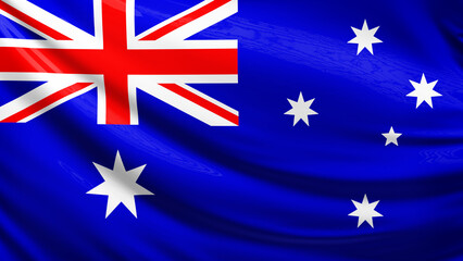 Australia flag picture, close-up shot of symbol of australian nation, oceania,  animated flag background photo, 3D photo of a flag, national symbol of the people, patriotism, full screen