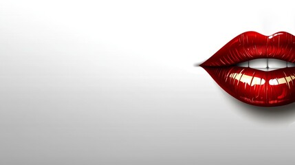 A studio product showcase at a beauty event focuses on bold red lipstick makeup with bright lighting, highlighting the cosmetics in close-up