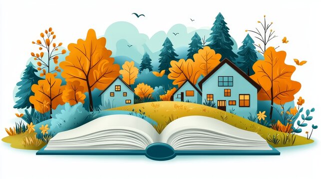 Study Books and Colorful Stationery Elements