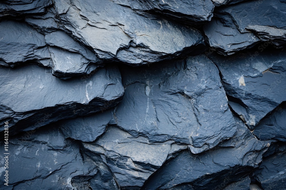 Poster dark slate rock texture surface with unique layers and natural patterns