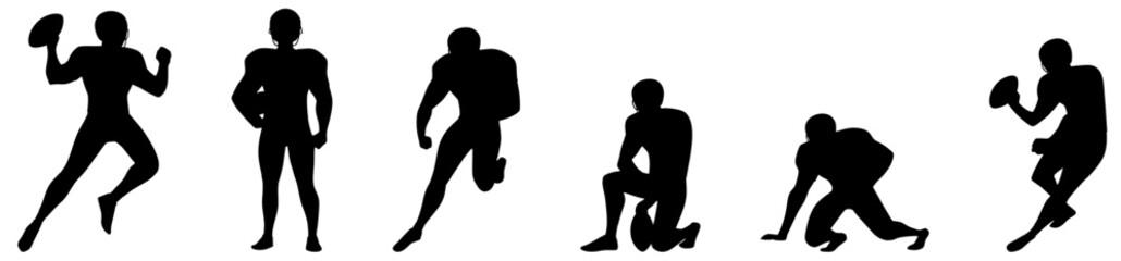 American Football Player Silhouettes