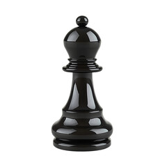 black Chess piece isolated on transparent background