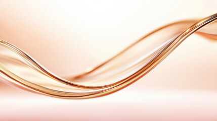 Obraz premium Abstract wave with gold and metallic accents, reflecting light beautifully