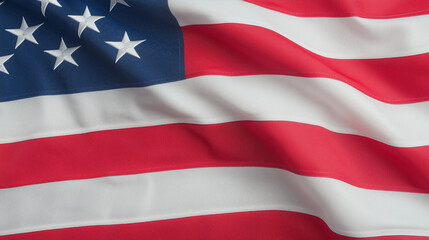 Fototapeta premium US Flag Blowing in the Breeze Captured in High Speed Photography Highlighting Patriotism and Movement