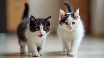 cute two cats