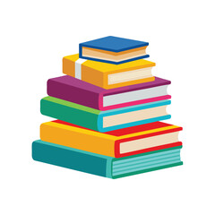 Flat design stack of books illustration