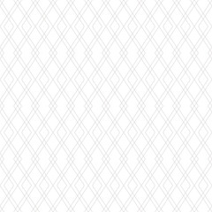 Fototapeta premium Abstract linear geometric seamless pattern. Gray and white minimalist vector background. Simple ornament with rhombuses, diamonds, thin lines, grid. Subtle minimal geo texture. Repeated modern design
