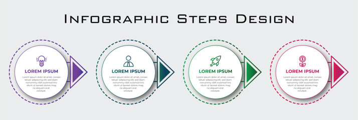 Infographic Design Presentation Business Template with Arrow Circle