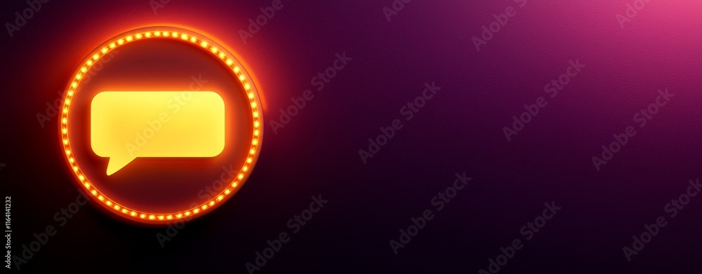 Poster a bright speech bubble set against a mesmerizing gradient background symbolizes communication and di