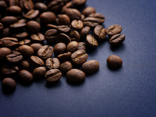 Coffee beans. Low key. Close up.
