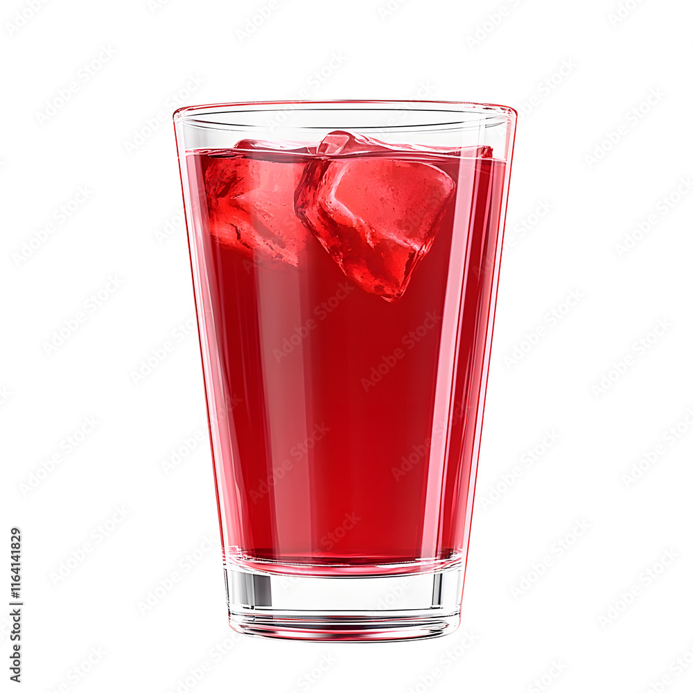 Poster glass with red juice isolated on transparent background generative ai.