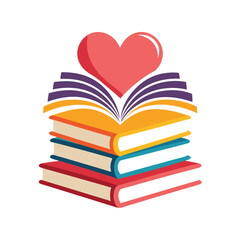 Flat design stack of books illustration