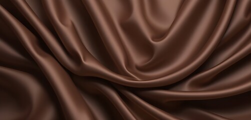Fototapeta premium Luxurious Chocolate Brown Satin Fabric Texture