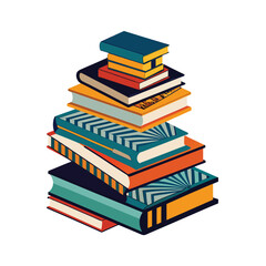 Flat design stack of books illustration