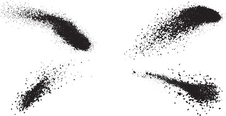 Set of Grungy black paint brush. Paint Brush, ink brush, brush strokes, grungy paint brush. Grungy texture brush. Distressed Ink grunge Stain