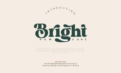 Sans serif alphabet display font vector. Feminine minimalist typography style illustration
