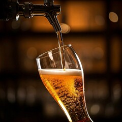Frisch gezapftes Bier in Gaststätte