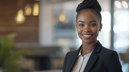 Fototapeta premium Portrait of a Smiling African American Businesswoman