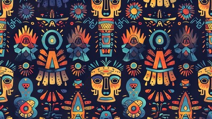 Fototapeta premium aztec pattern seamless wallpaper