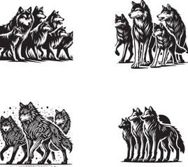 Wolf Pack Silhouette