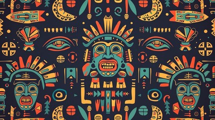 aztec pattern seamless wallpaper