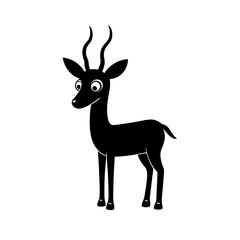 Gazelle cartoon vector silhouette