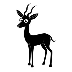Gazelle cartoon vector silhouette