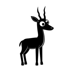 Gazelle cartoon vector silhouette