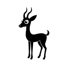 Gazelle cartoon vector silhouette