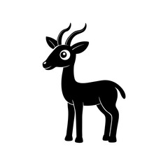 Gazelle cartoon vector silhouette