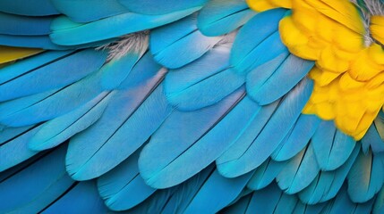 Fototapeta premium Abstract texture of tropical bird feathers in vivid hues 