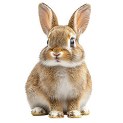 Obraz premium Closeup Portrait of a Cute and Fluffy Rabbit in a transparent background
