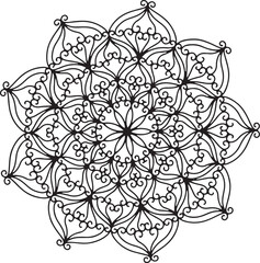 black and white flower mandala