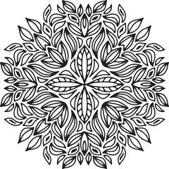 black and white flower mandala