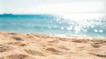 Beach Summer Defocused Background With Glittering Of Sunlights