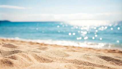 Beach Summer Defocused Background With Glittering Of Sunlights