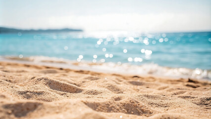 Beach Summer Defocused Background With Glittering Of Sunlights