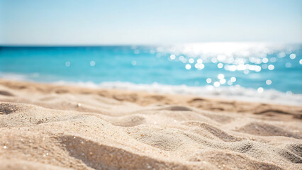 Beach Summer Defocused Background With Glittering Of Sunlights