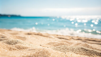Beach Summer Defocused Background With Glittering Of Sunlights
