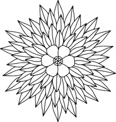 black and white flower mandala