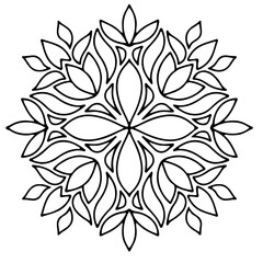 black and white flower mandala