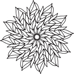 black and white flower mandala