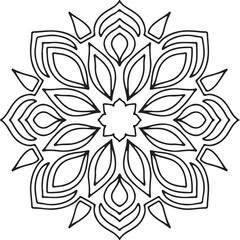 black and white flower mandala